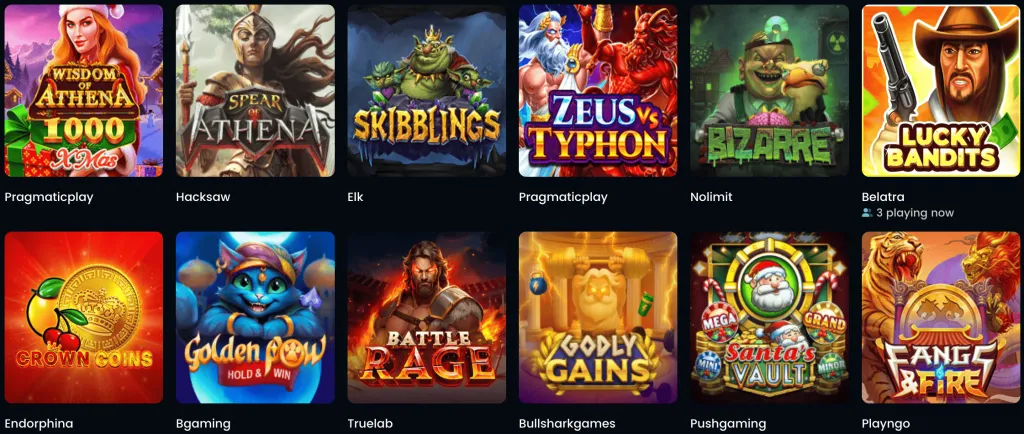 Extensive library of games Snatch Casino